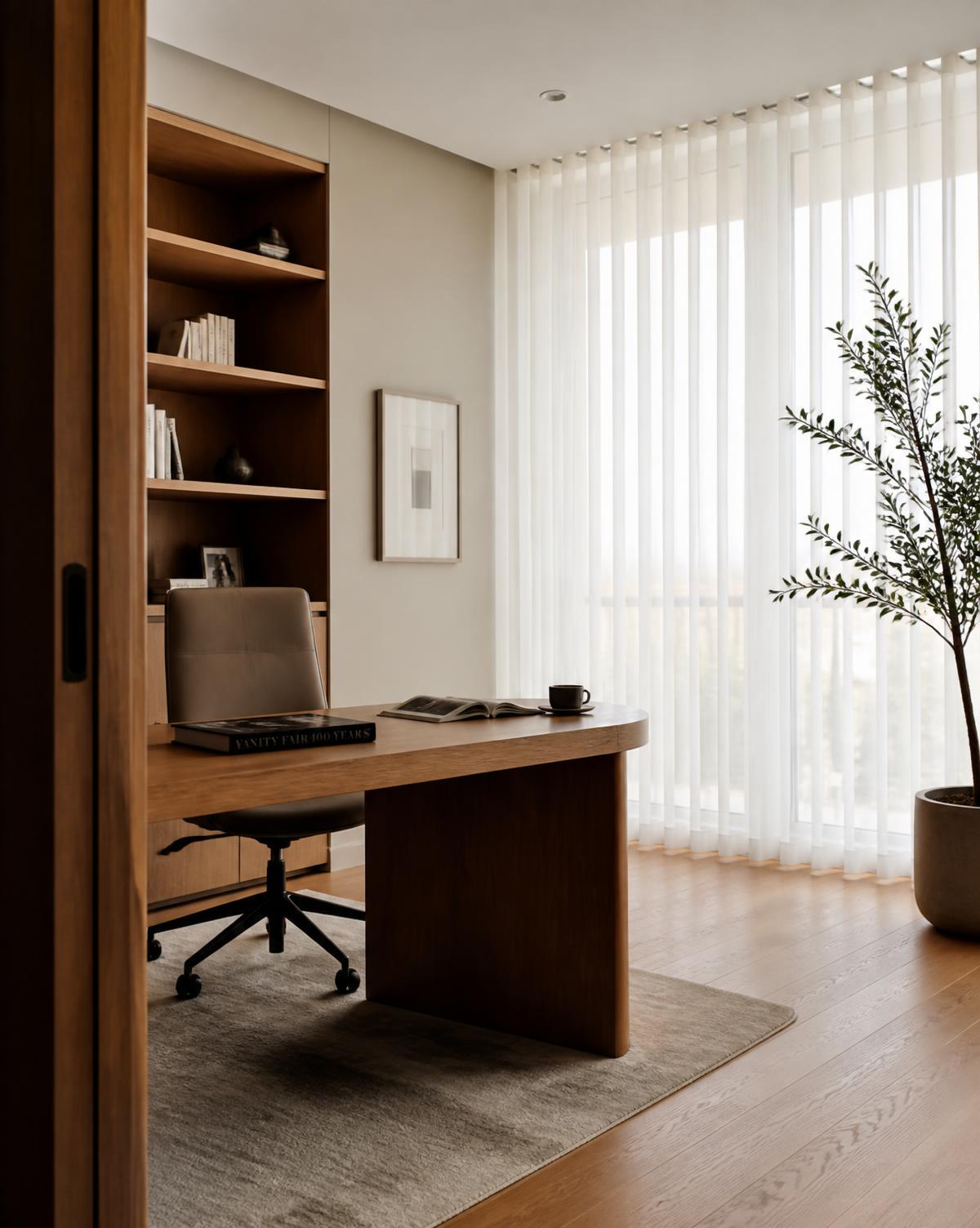 Cortina vertical em home office